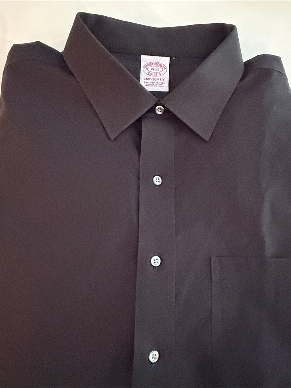 Men’s Brooks Brothers Madison Fit Black Button Down Dress Shirt size 19-35